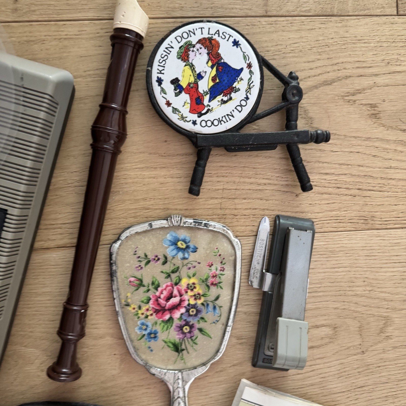 Vintage Curios Collectables Assorted Tape Recorder Hand-held Mirror Cups A/F