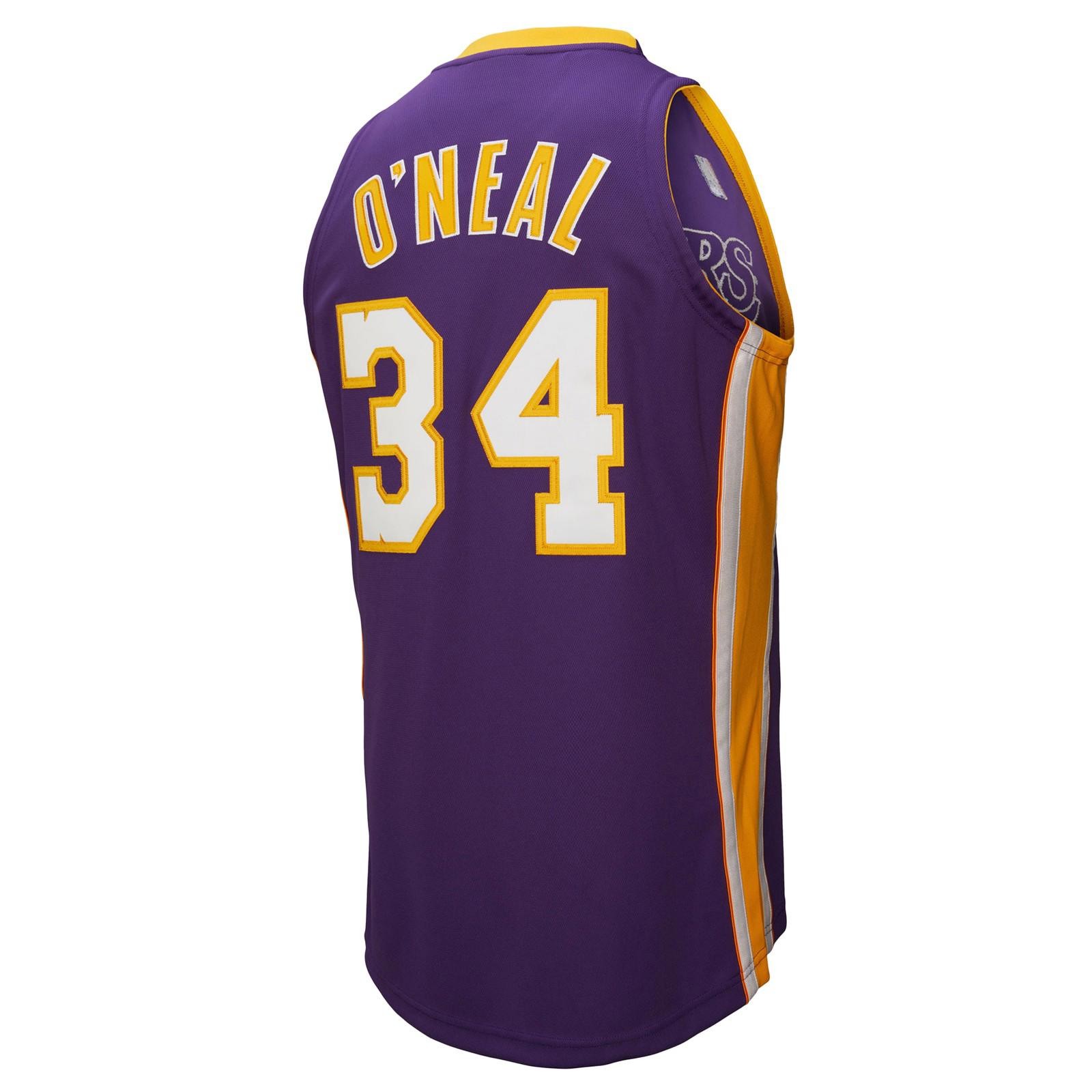 Men’s-Mitchell & Ness Shaquille O’Neal Purple Los Angeles Lakers 2000 NBA SMALL