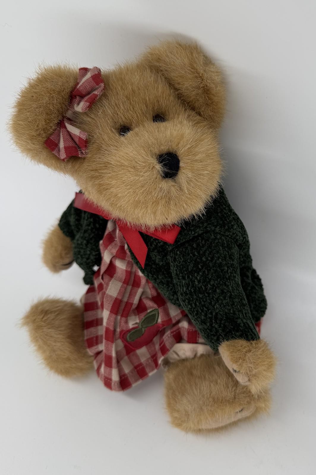 Boyds Bear Apple Dress Plush 10″ – Red Bow & Sweater