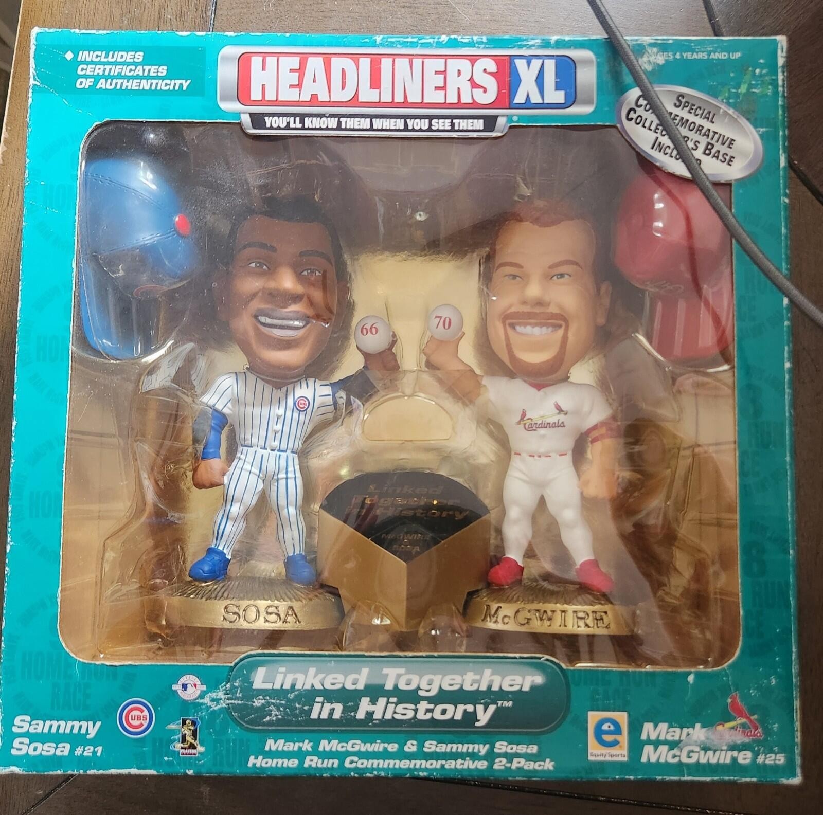Headliners XL Mark McGwire Sammy Sosa 1998 Home Run Race Cubs Cardinals 2-Pack