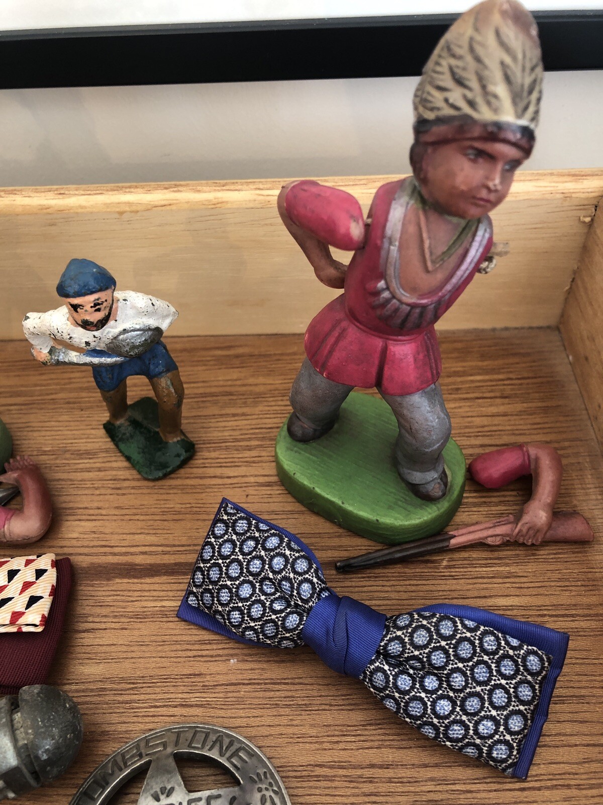 Junk Drawer Vintage Toy Lot Snoopy Watch Cap Gun Cap Grenade Pin Pirate Knife