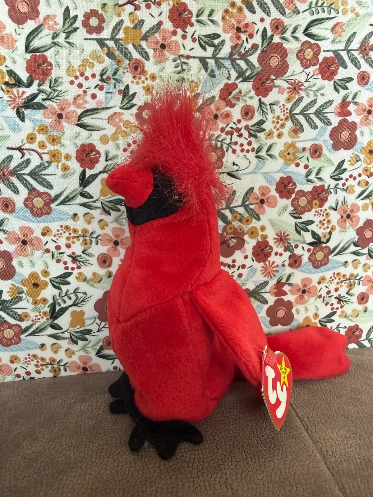 Ty Beanie Baby Mac Cardinal Bird Plush 1998 Original Hang Tag Red Stuffed Animal