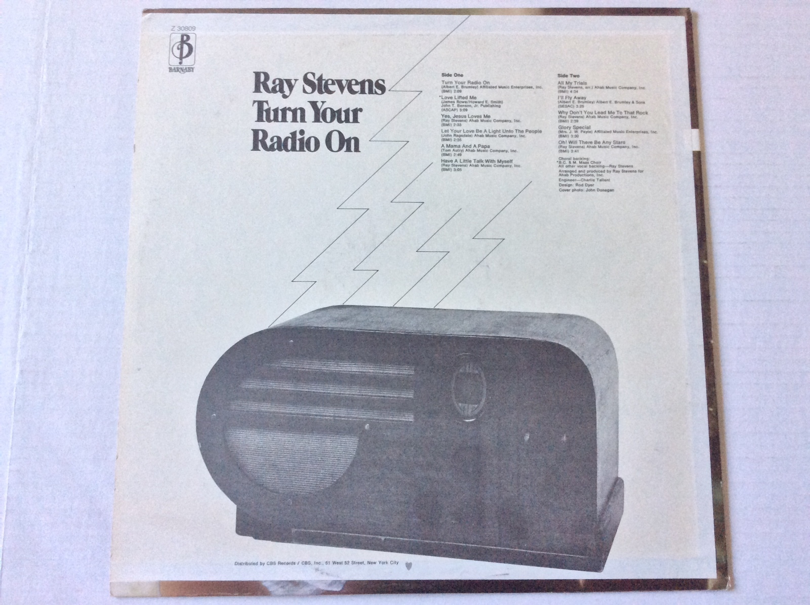 RAY STEVENS Turn Your Radio On 1972 vinyl LP Barnaby Z30809 MINT + bonus