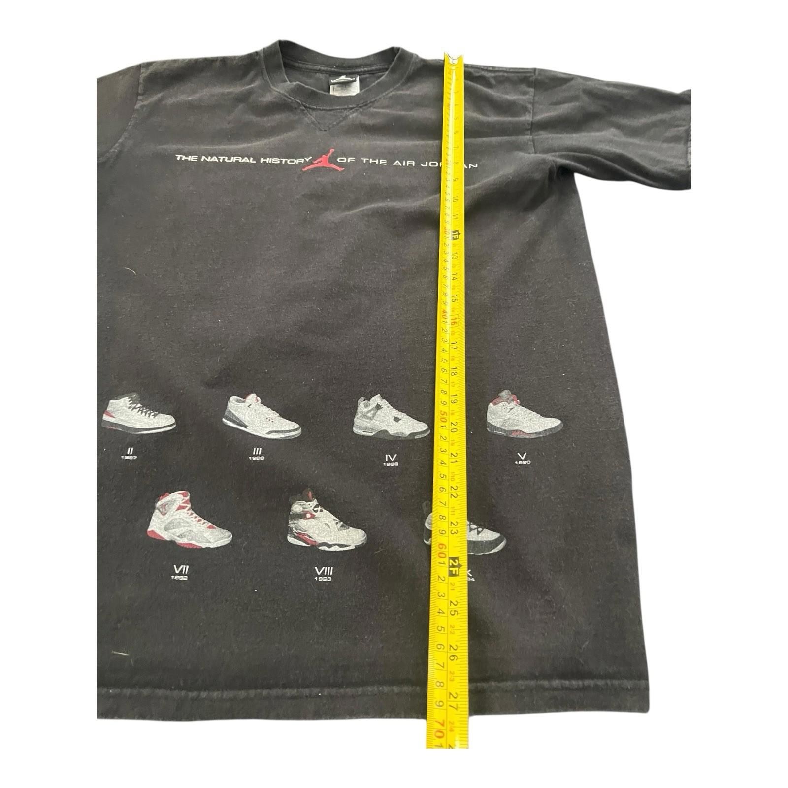 Vintage NEW NIKE 2001 Air Jordan Shoes History, 18 Years Black T Shirt Adult M