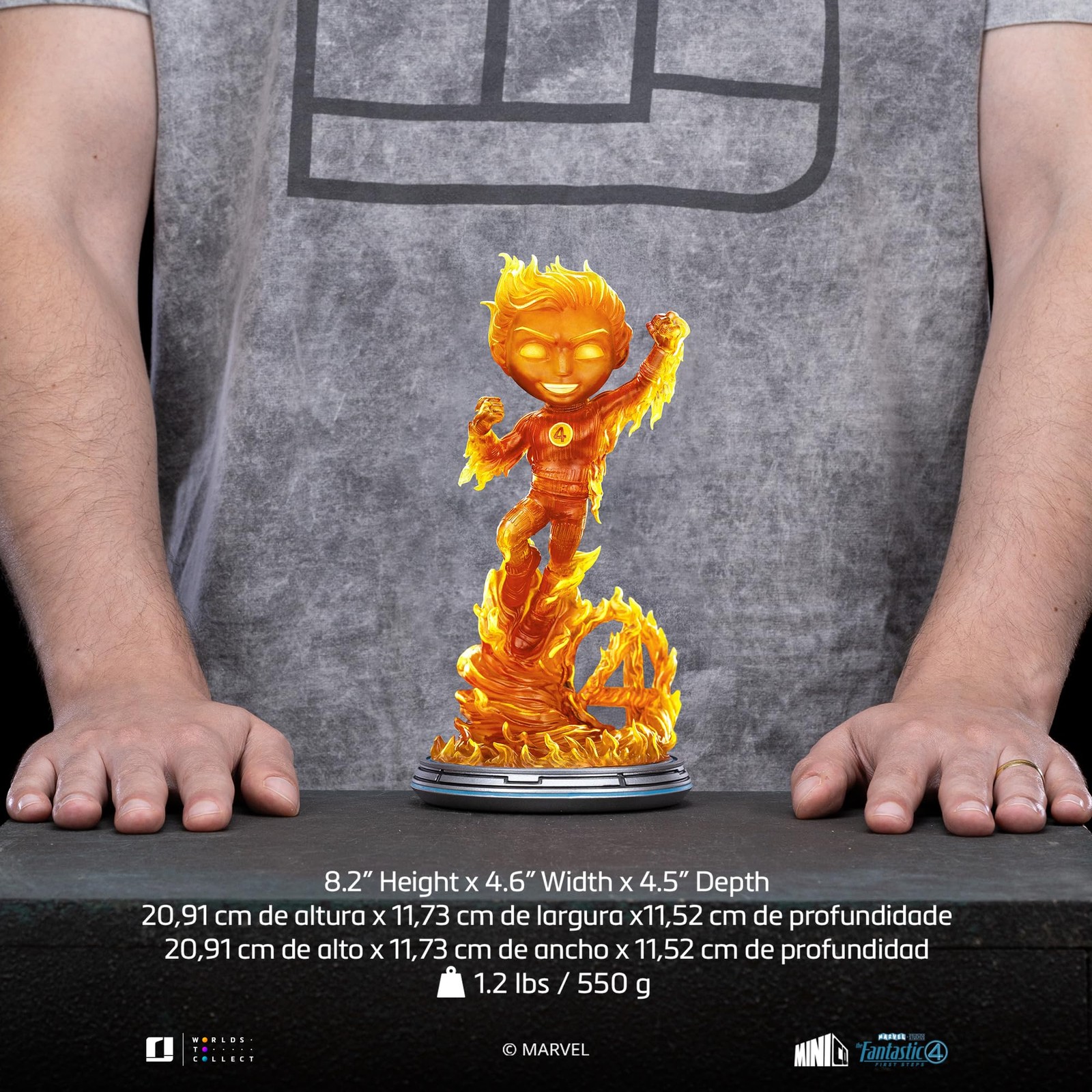 Iron Studios Human Torch Statue – Fantastic Four, 8.2″ PVC Collectible Figure