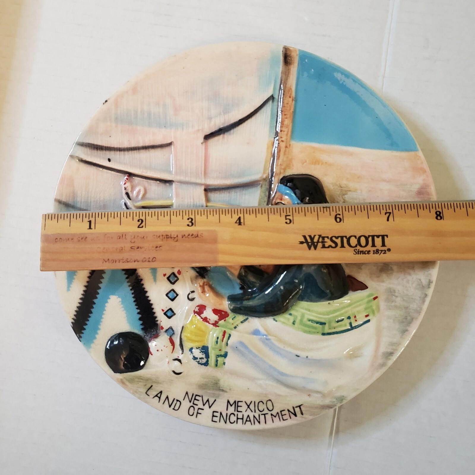 Collector’s Plate State New Mexico 3D Native American Indian Woman Weaving MINT