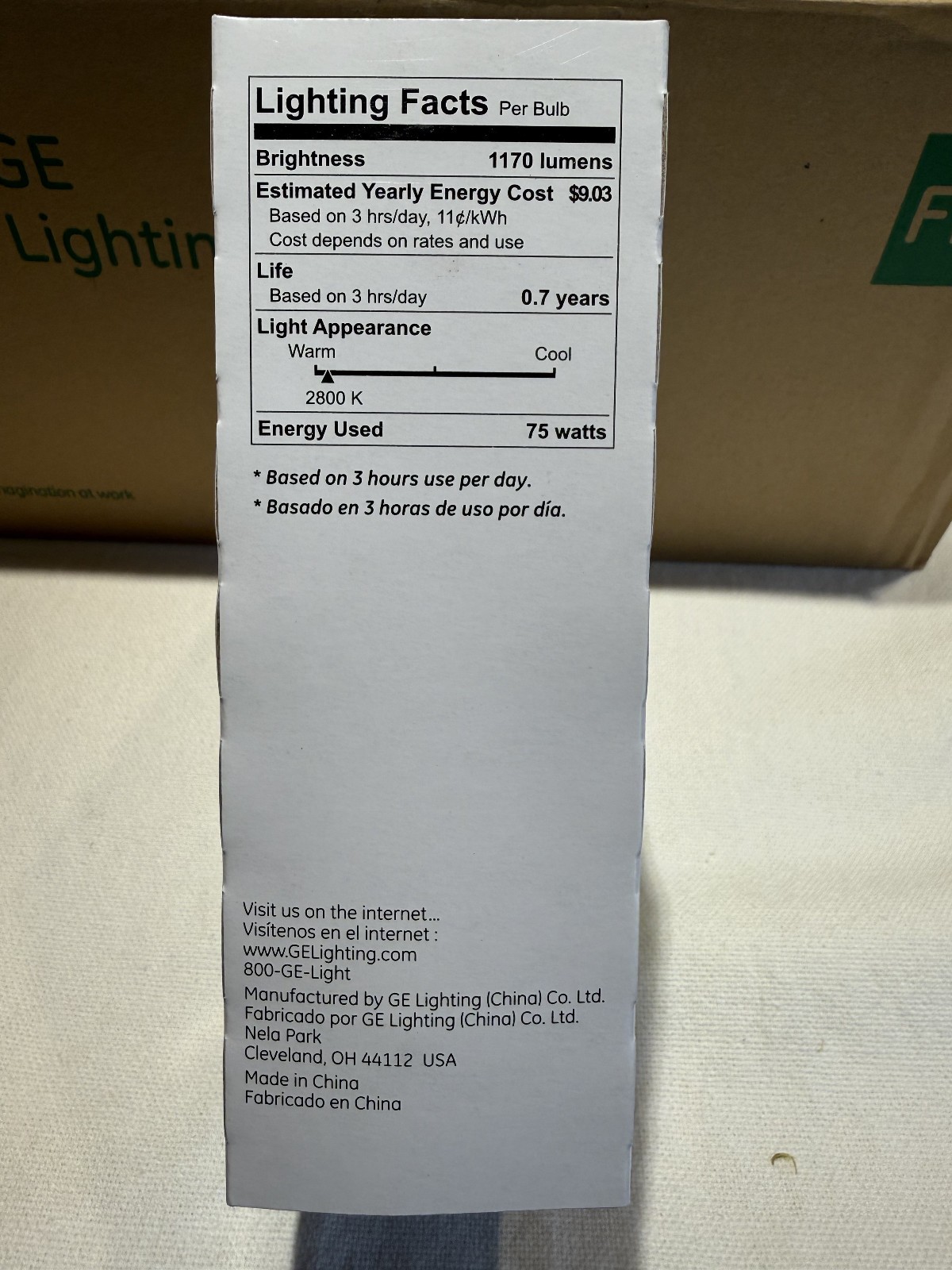 4pk Vintage Collectible Old Style GE Extra Soft White 75 Watt Light Bulbs A19