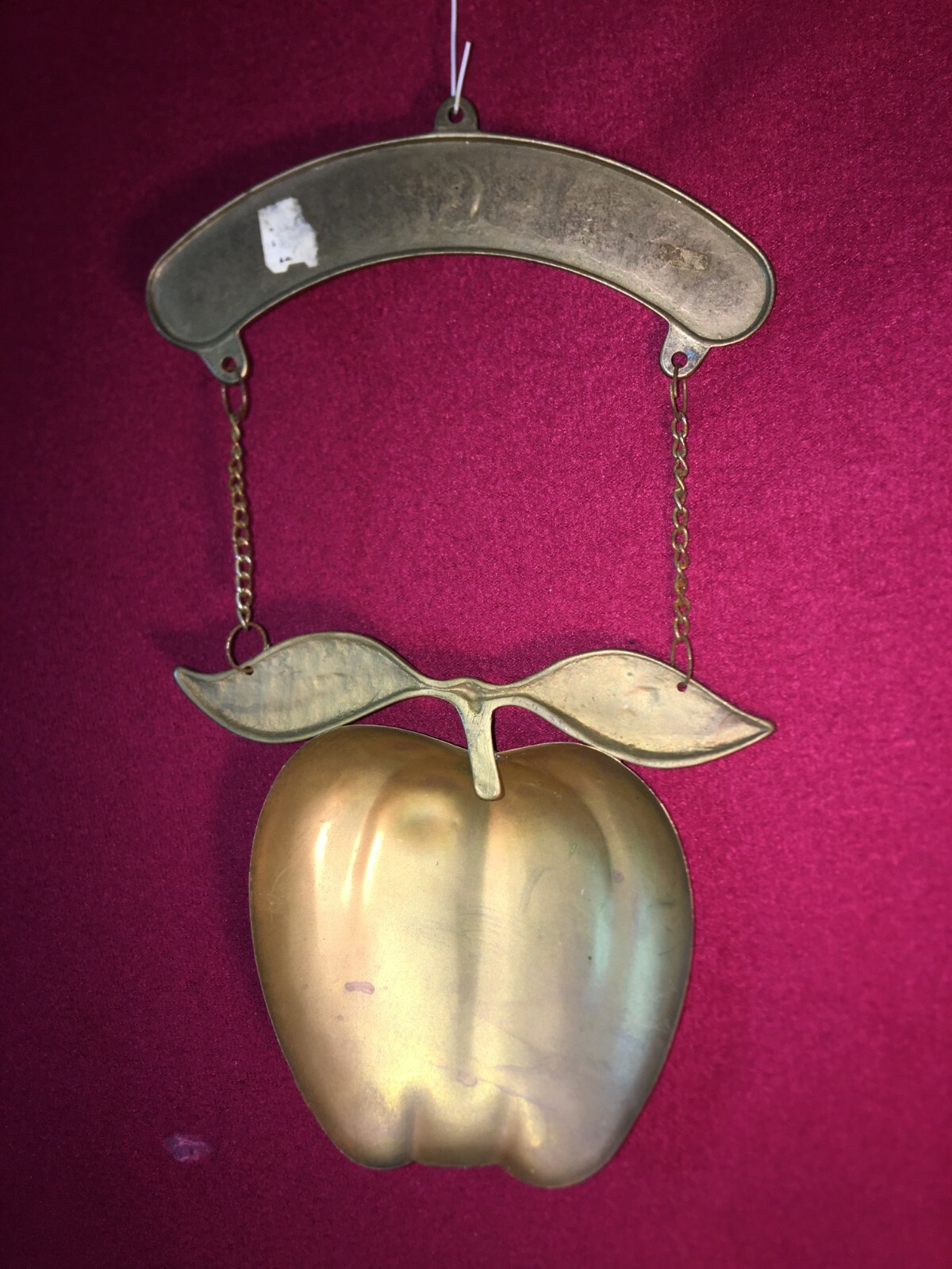 VTG Brass Sign Front Door Welcome and Apple