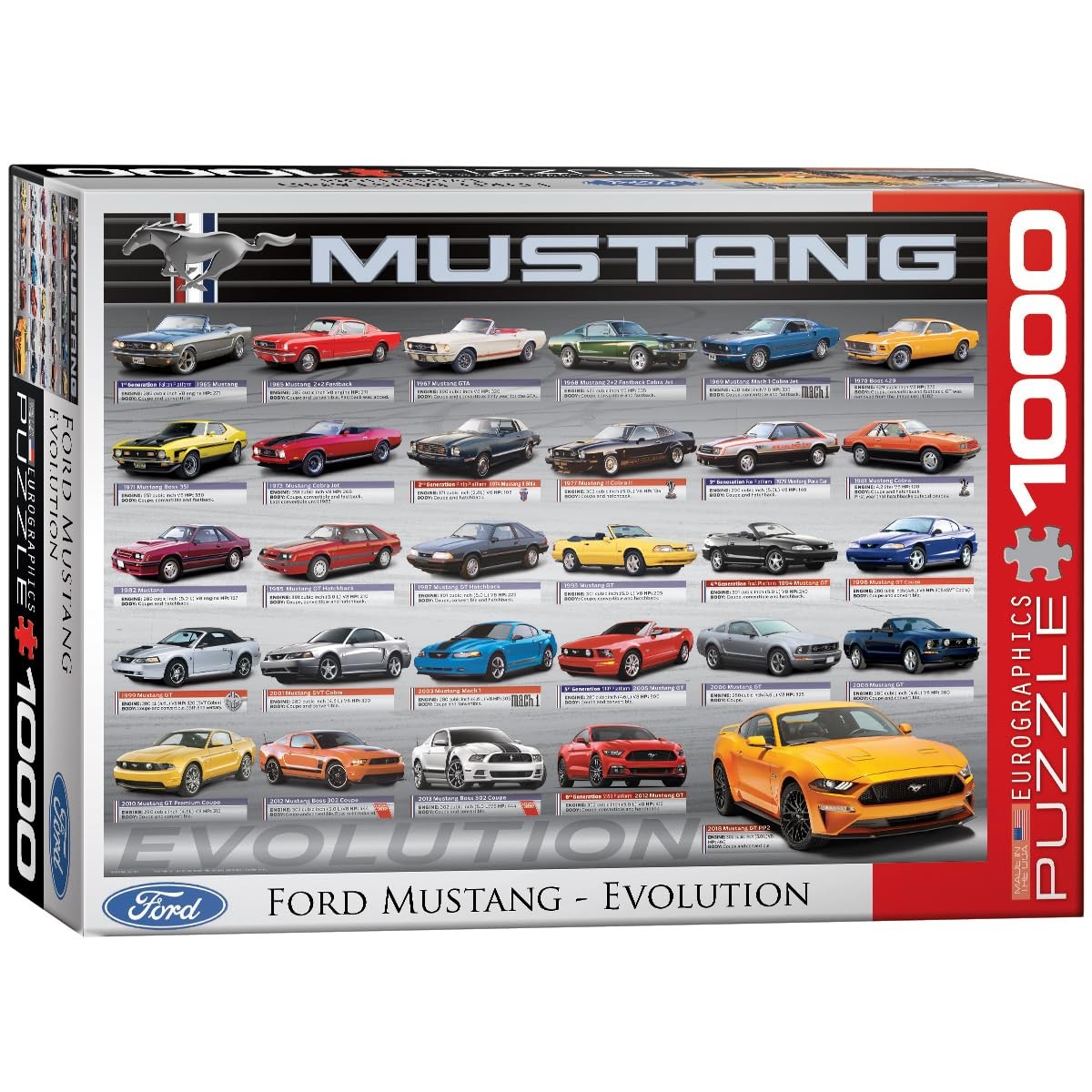 EuroGraphics Ford Mustang Evolution 50th Anniversary 1000Piece Puzzle 6000-0684