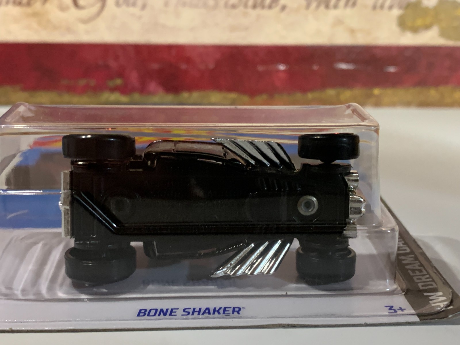 HOT WHEELS BONESHAKER, 2022 DREAM GARAGE BLACK ON CARD