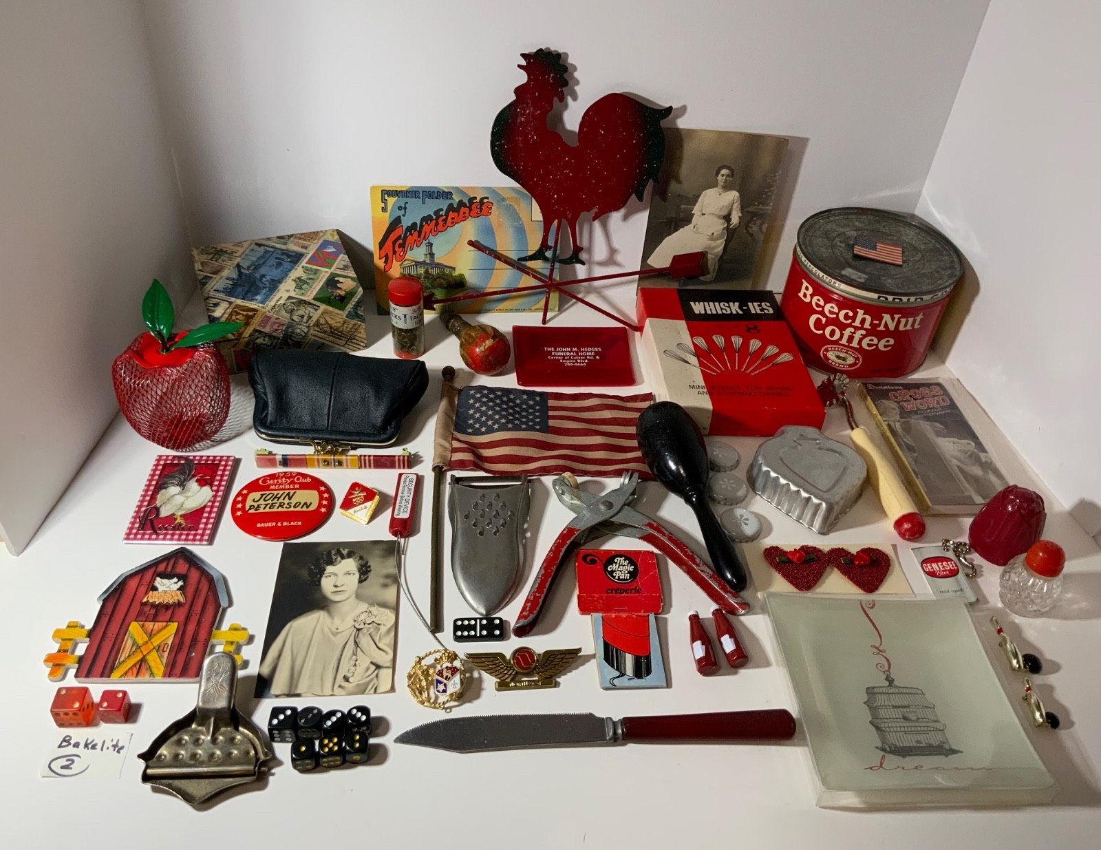 VTG to New Junk Drawer Lot Assemblage Art Crafts 3.5# Pins, Coffee Can, Kitchen