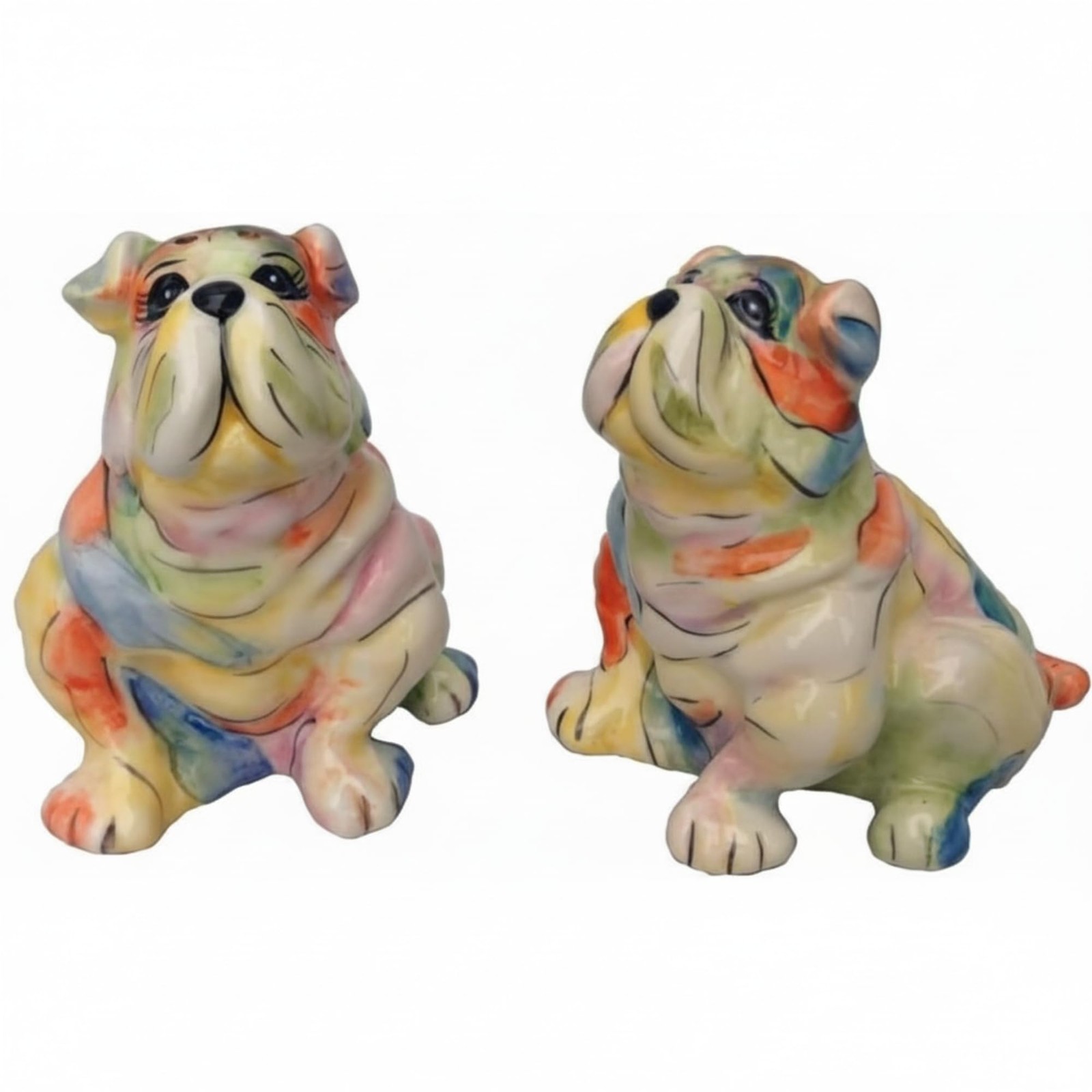Blue Sky Ceramic 3.5″X2.5″X3.5″ Bulldog Salt & Pepper Set