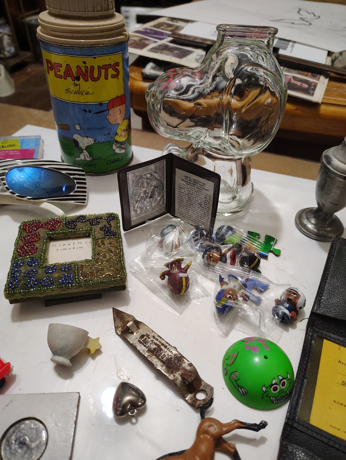 Vintage To Now Junk Lot! NFL, Coca Cola, Apple. Smalls Knick Knacks