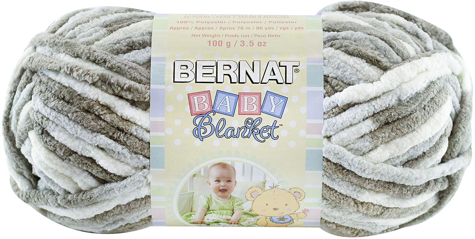 Bernat Baby Blanket Yarn, 3.5 oz, Gauge 6 Super Bulky, Little Sand Castles