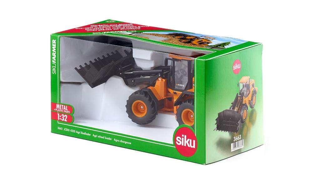 Siku 1:32 3663 JCB 435S Agri Wheel Loader Orange Front Construction Model