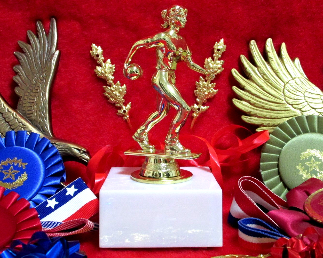 BOWLING Trophy, Girls Female, Coach, MVP, Special Award Marbelite Base FastShip