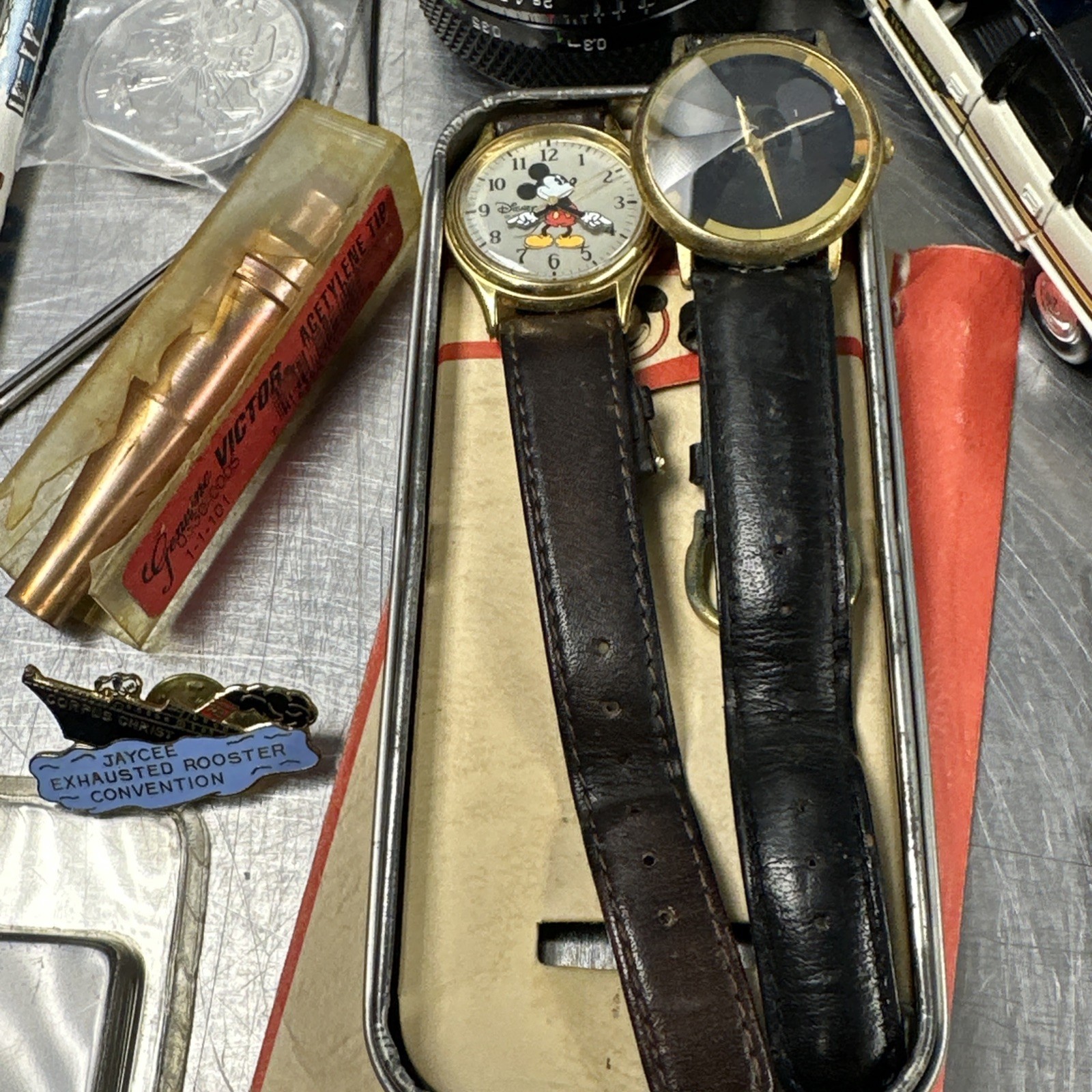 Junk Drawer Job Lot Baseball Card Stamp Jewelry Camera Metal Toys Car Coin #2