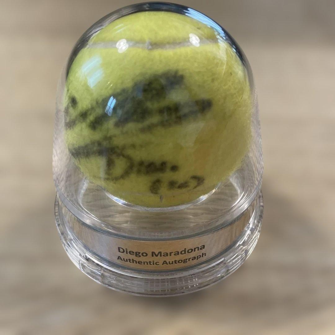 ACE AUTHENTIC Diego Maradona Autographed Tennis Ball Soccer Legend Very Rare