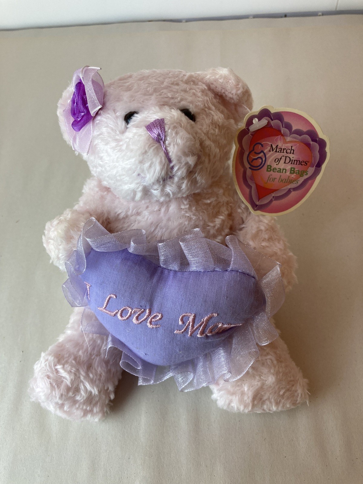TY purple “Love” valentine bear