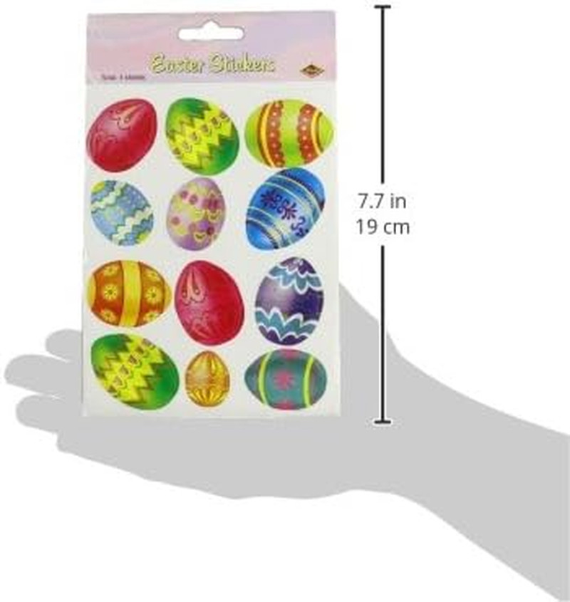 4-Pack Easter Egg Stickers Sheet, 4-3/4 by 7-1/2-Inch Sheet