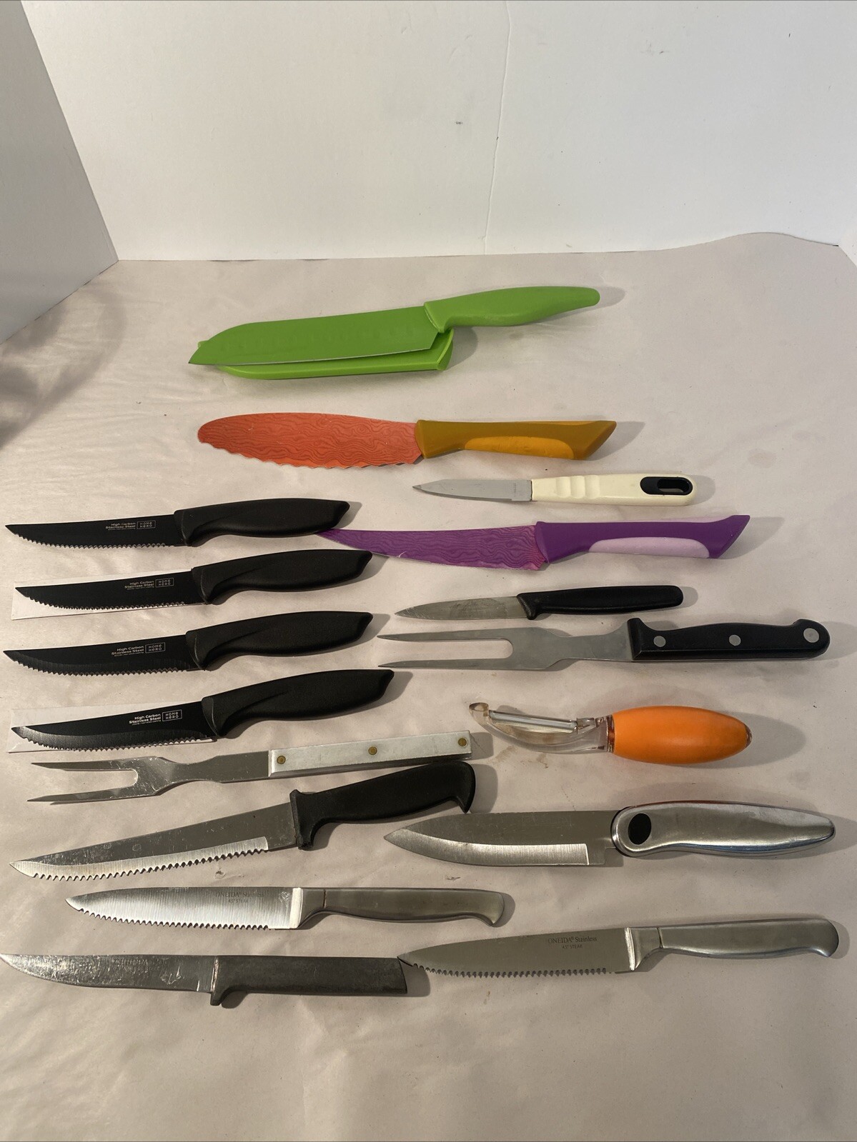 Junk Drawer Lot Of Kitchen Knives And Miscellaneous utensils See Photos Details