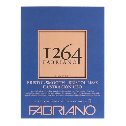 Fabriano 1264 Bristol Pad, 9 x 12, White