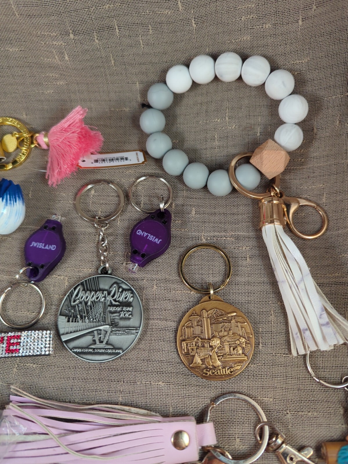 Junk Drawer Lot 20 Key Chains Rolfs Honduras Philippines Calypso Modela Boeing