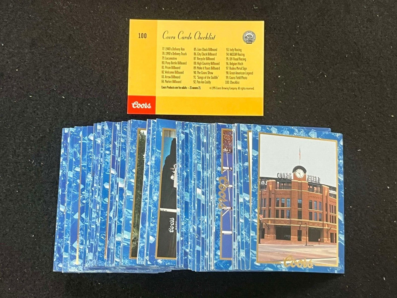 (82) 1995 COORS BREWING COMPANY TRADING CARDS LOT 82/100 SET