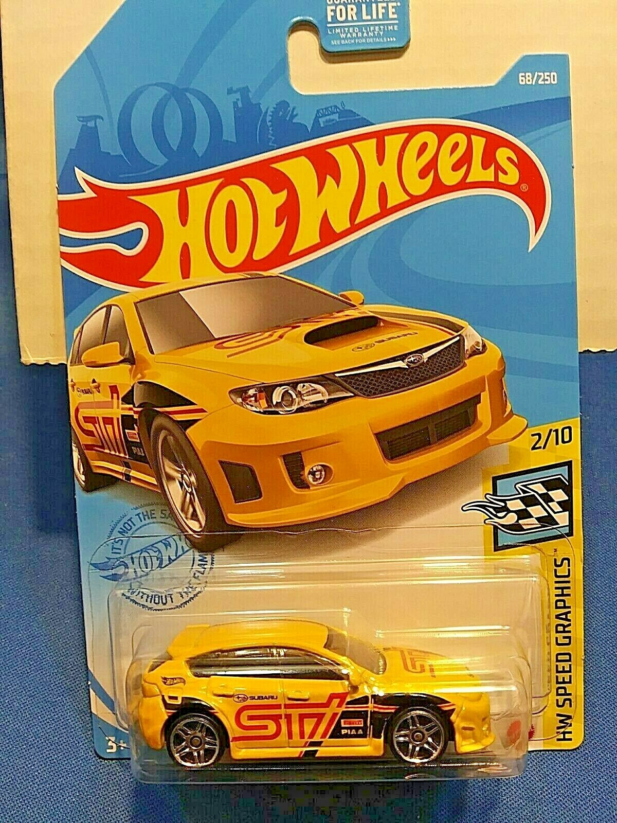 HOT WHEELS SUBARU WRX ST1 HW SPEED GRAPHICS #2/10 YELLOW DIE-CAST 1:64 SCALE NEW