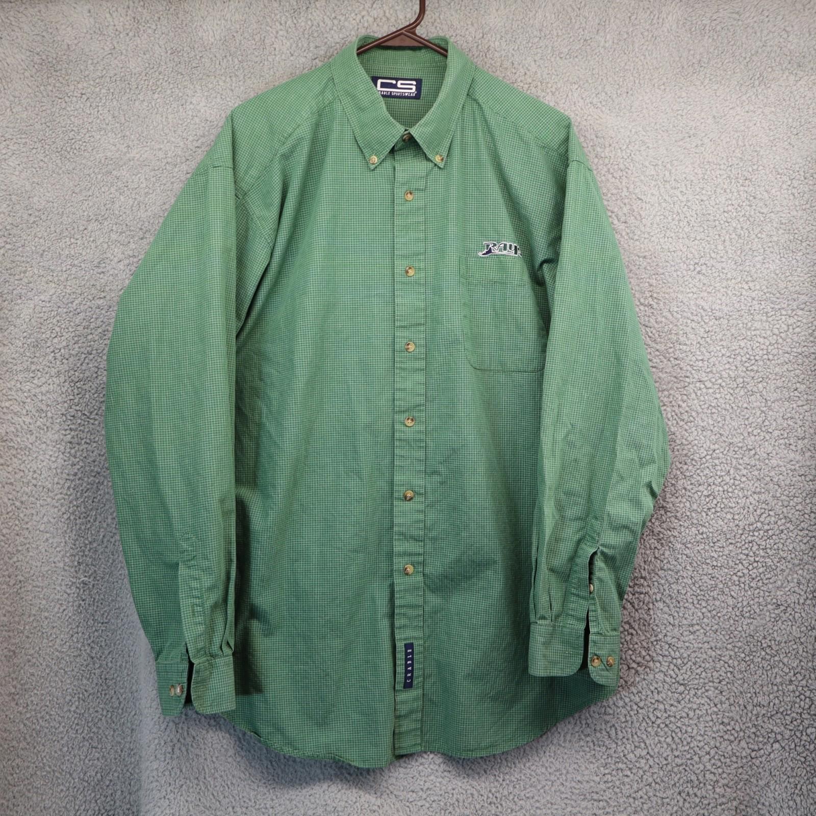 Crable Sportswear Button Down Tampa Bay Rays Size XL Green