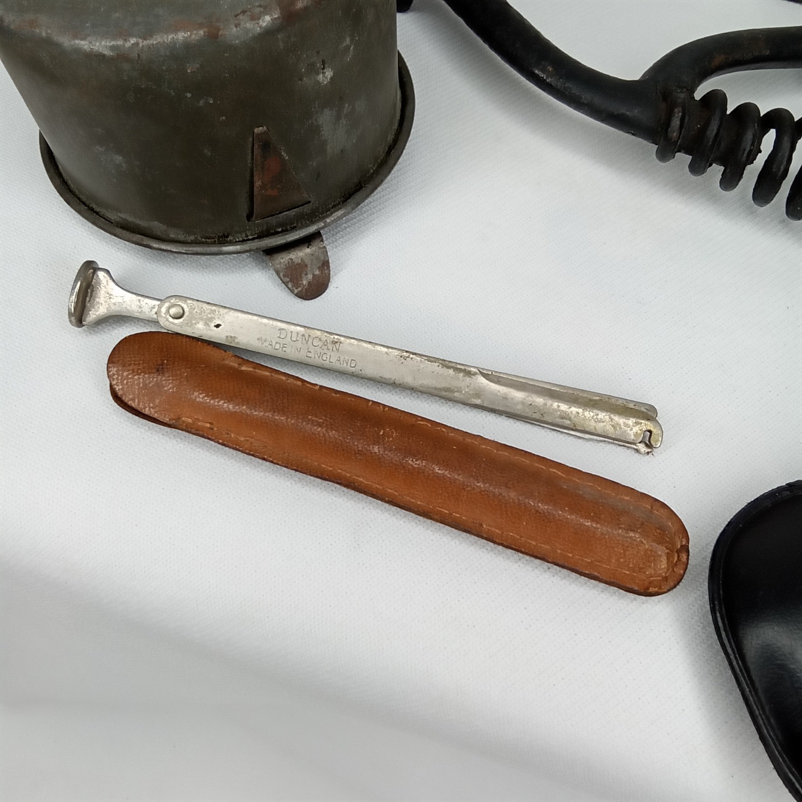 Vintage 1940s Oddities Estate Lot Grooming Kit Metalware Industrial Decor 7 Pc