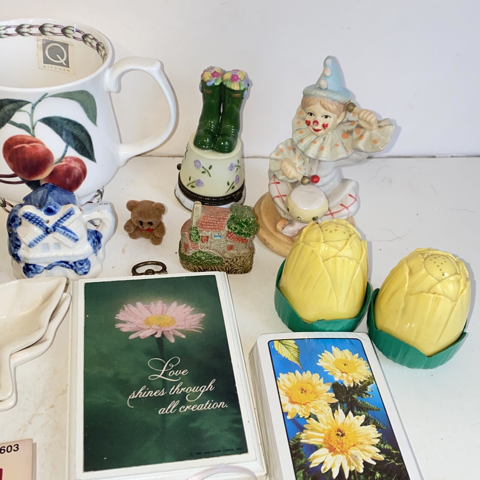 Grandma’s Vintage Knick Knack Junk Drawer Lot Cards Bone China Occupied Japan