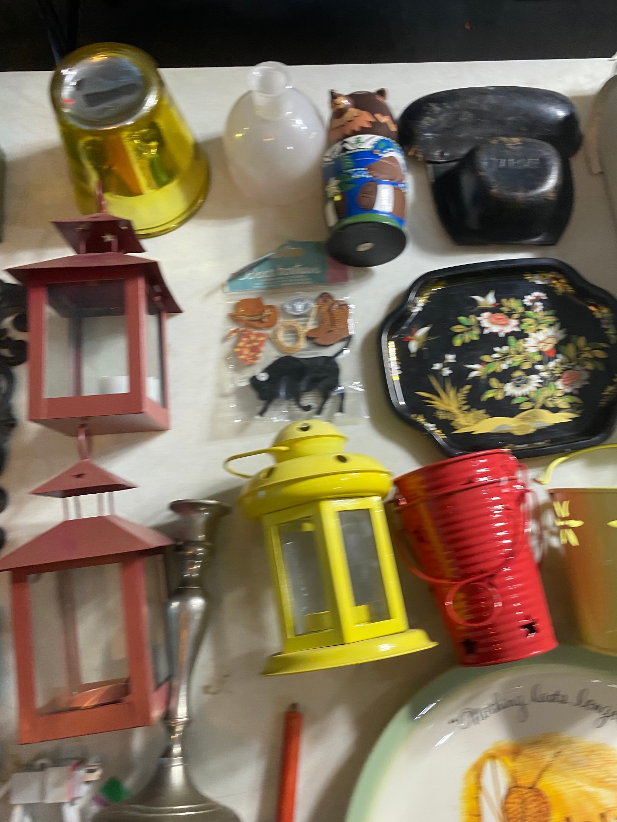 Huge Junk Drawer Lot Collection Mirrors Candle Holders Electronic Random Items