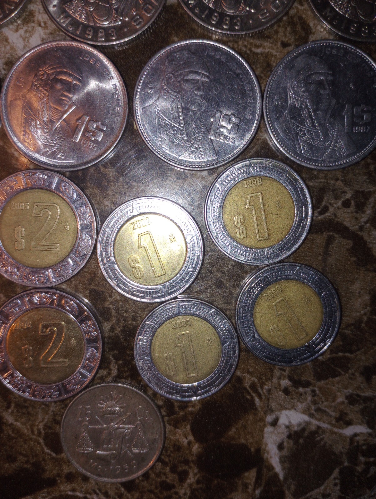 MEXICO Pesos Lot CINCUENTA CENTAVOS 26 vintage Coins Mexican 1980s-00s 1950 25 C