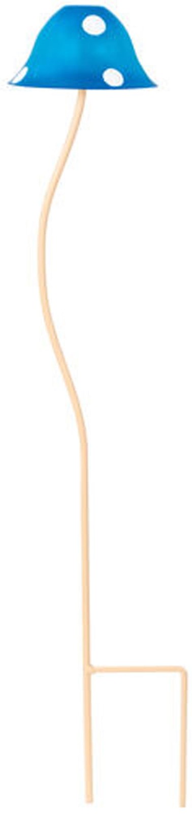 Sunset Vista Blue Polka-Dot Mushroom Garden Stake, 24″ Metal