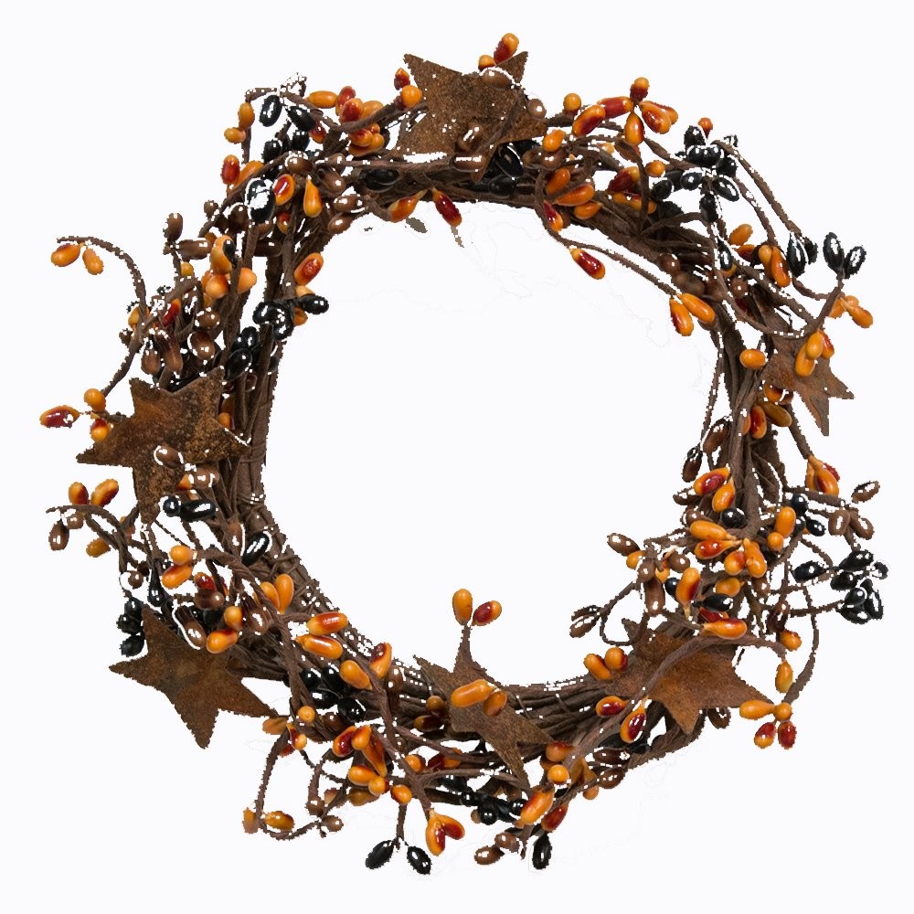 CWI Gifts Pip Twig Star Wreath Rings 8 inch Wreath Decor Front Door Candle