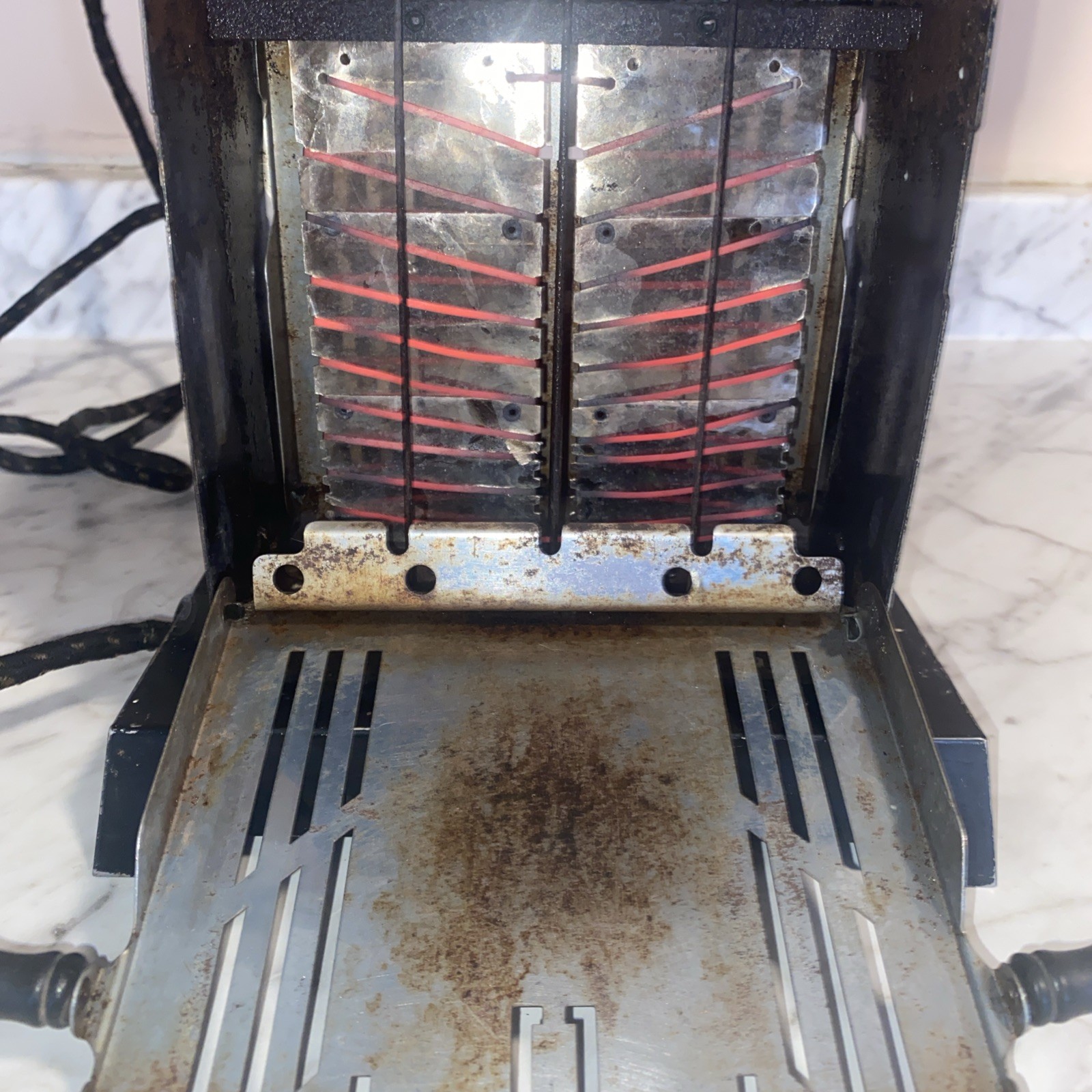 Vintage 1950s Sterling Handy Hot Pull Down 2 Sided Toaster Type AEUF WORKS
