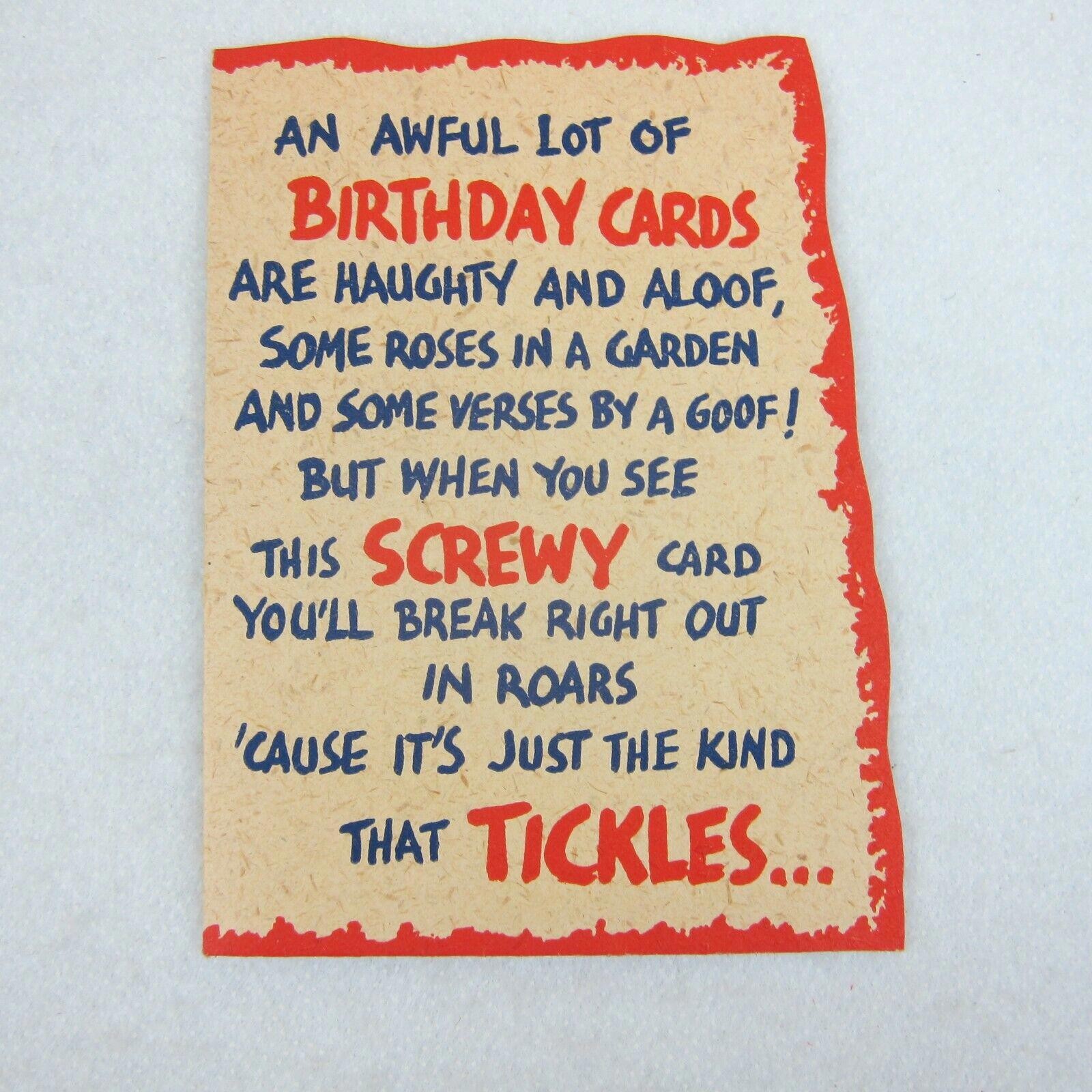 Vintage 1950s Funny Birthday Card Fold Out Flannel Drawers Stanley Dayton USA