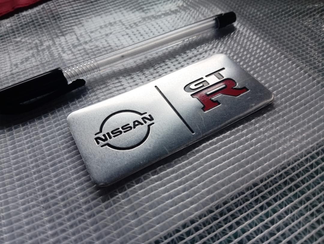 NISSAN GTR emblem plate aluminum