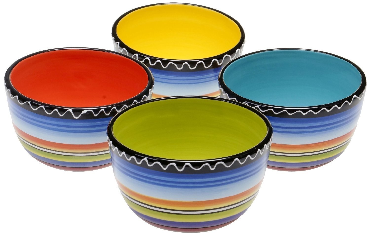 Certified International Tequila Sunrise Ice Cream Bowl 5.25″ Set of 4 Assorted