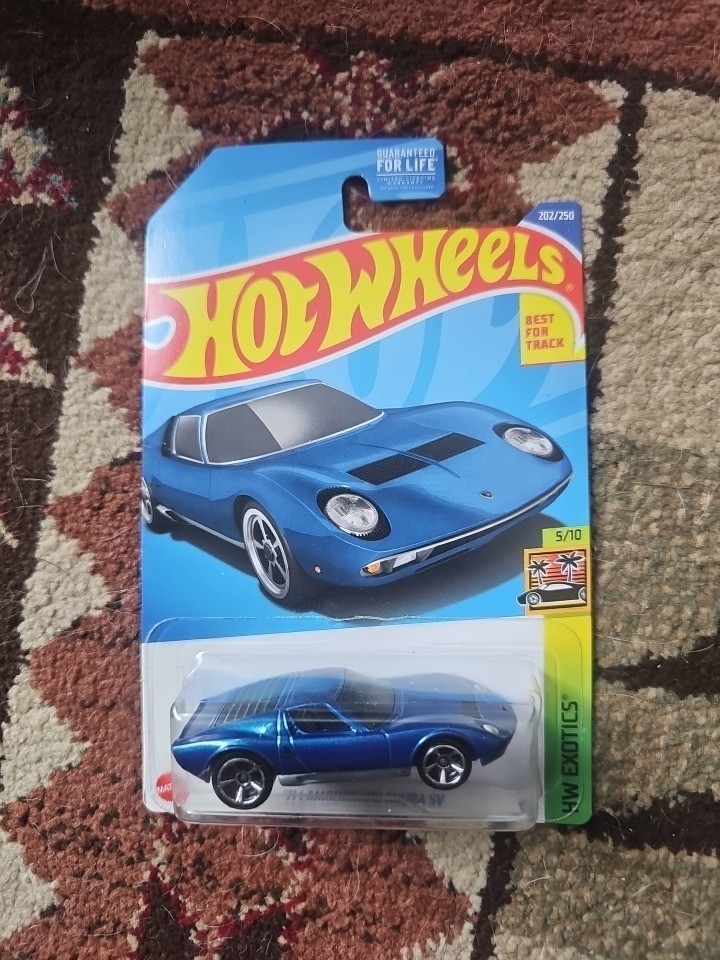 HOT WHEELS ’71 LAMBORGHINI MIURA SV HW EXOTICS #5/10 BLUE DIECAST 1:64 SCALE NEW