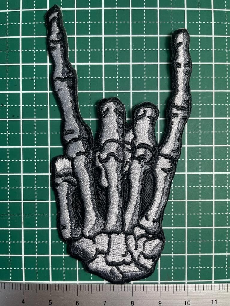 Iron Patch Skull Hand Meloic Sign Corna Heavy Metal