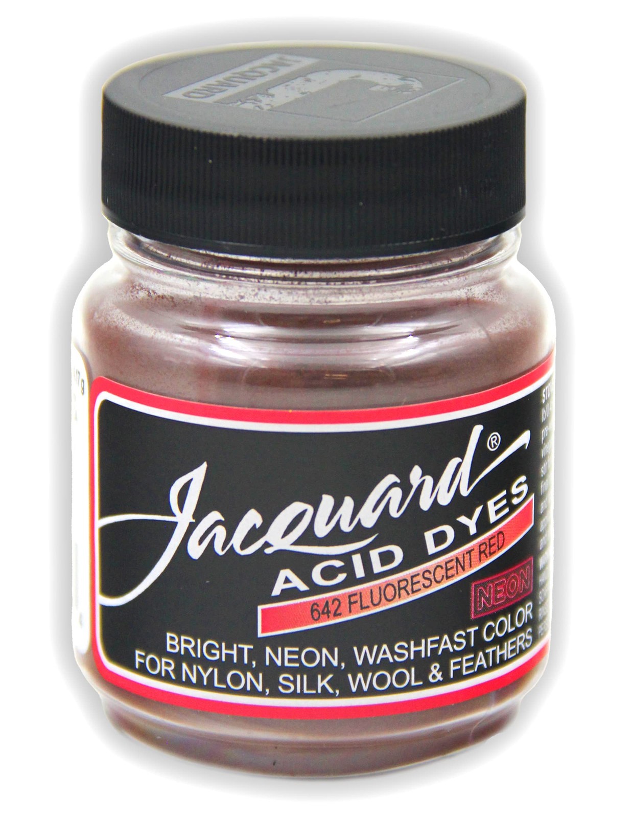 Jacquard Acid Dye, 0.5 oz, Fluorescent Red, for Wool, Silk, Feathers & Nylon