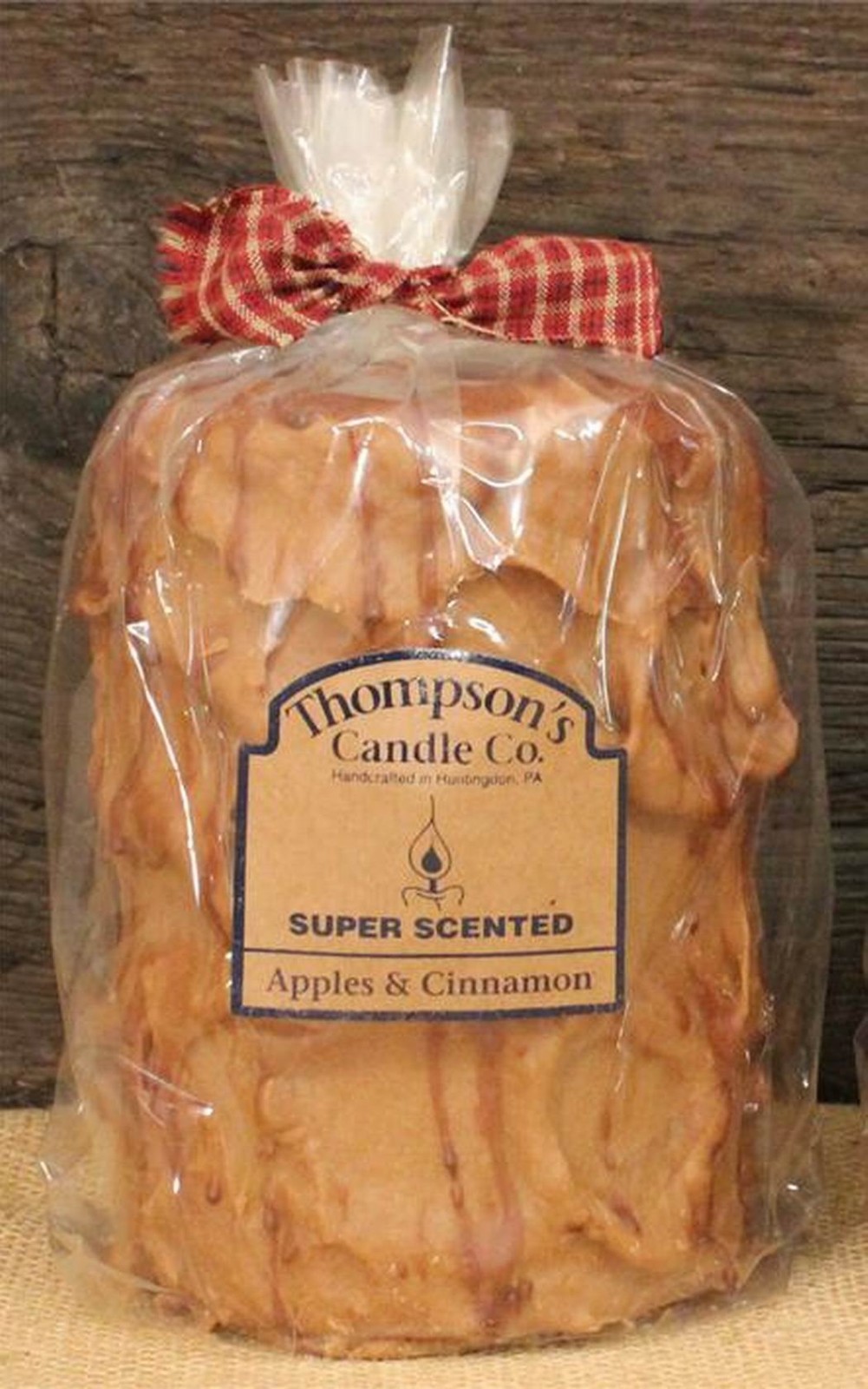 Thompson’s Candle Co Super Scented LG (44 oz) Pillar 200 Hrs “Apples & Cinnamon”