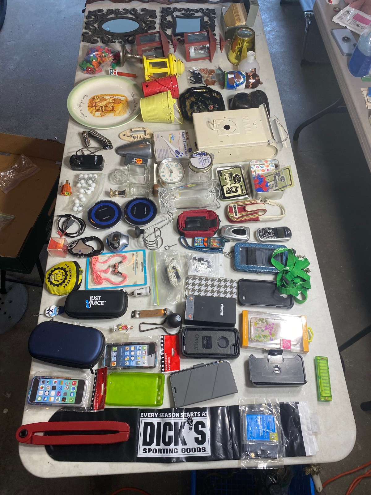 Huge Junk Drawer Lot Collection Mirrors Candle Holders Electronic Random Items