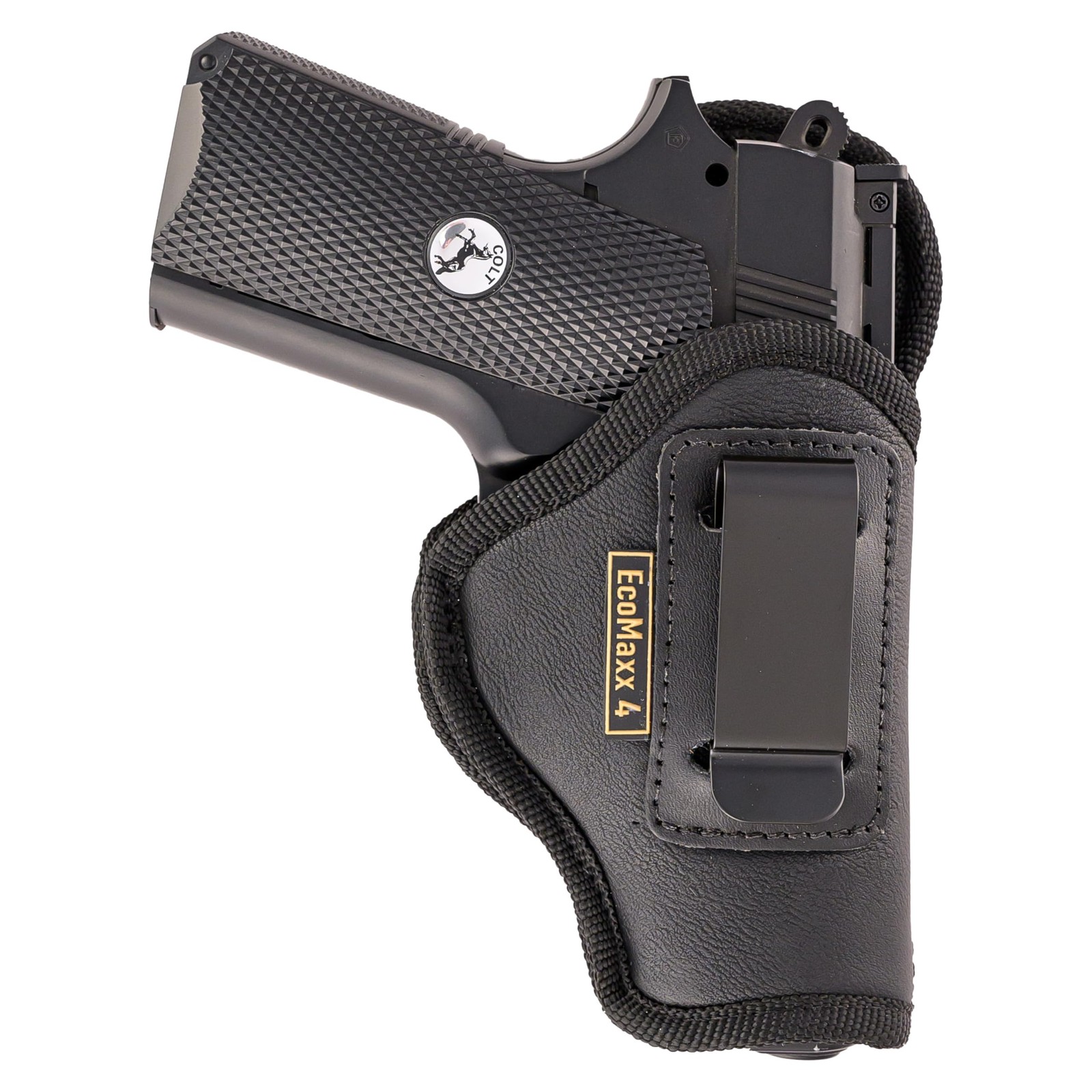 Maxx Carry IWB Leatherette Holster – Suede Interior, Fits 1911/Kimber/Colt (R)