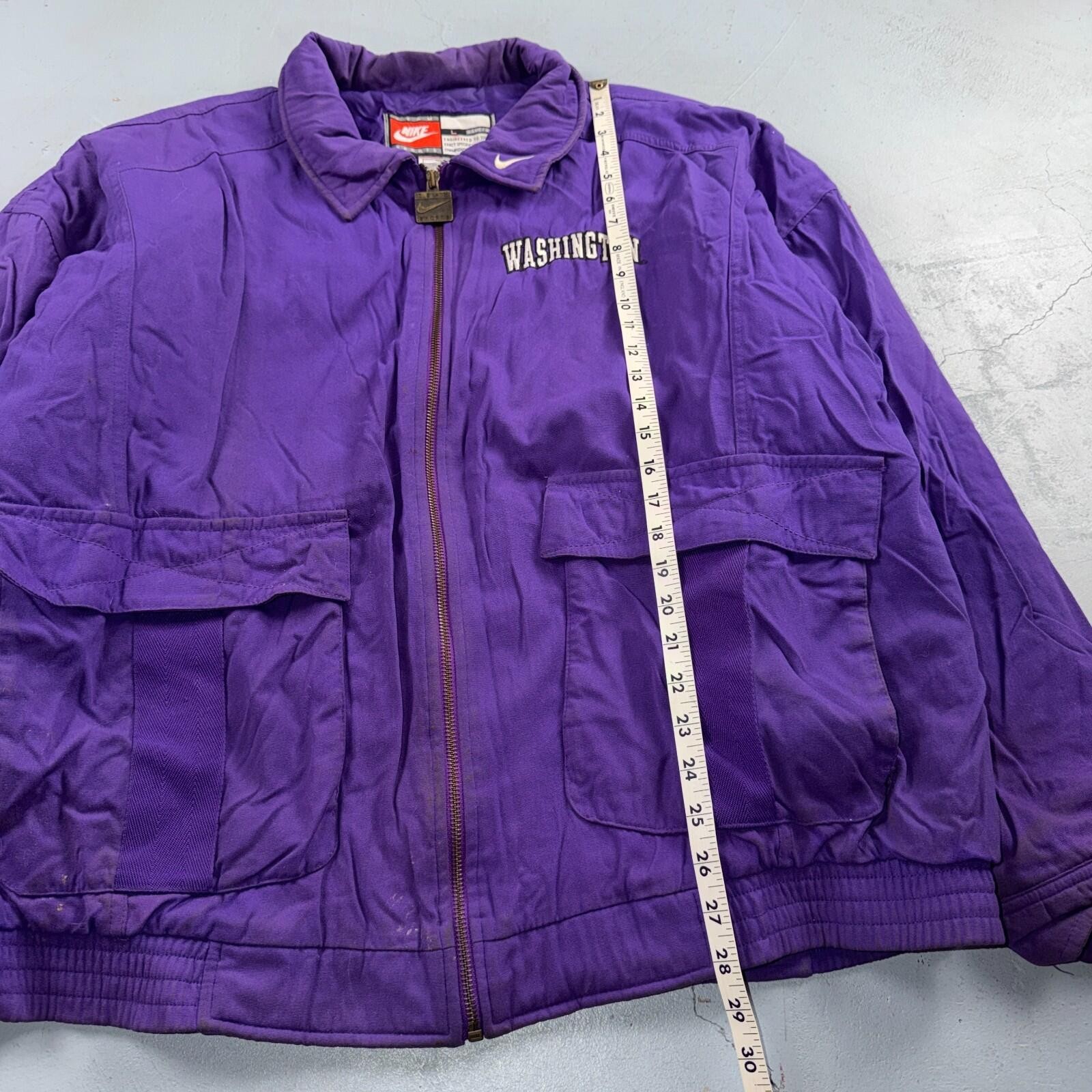 Nike VTG 90s University of Washington Huskies Team Jacket Puffer Large DIRTY