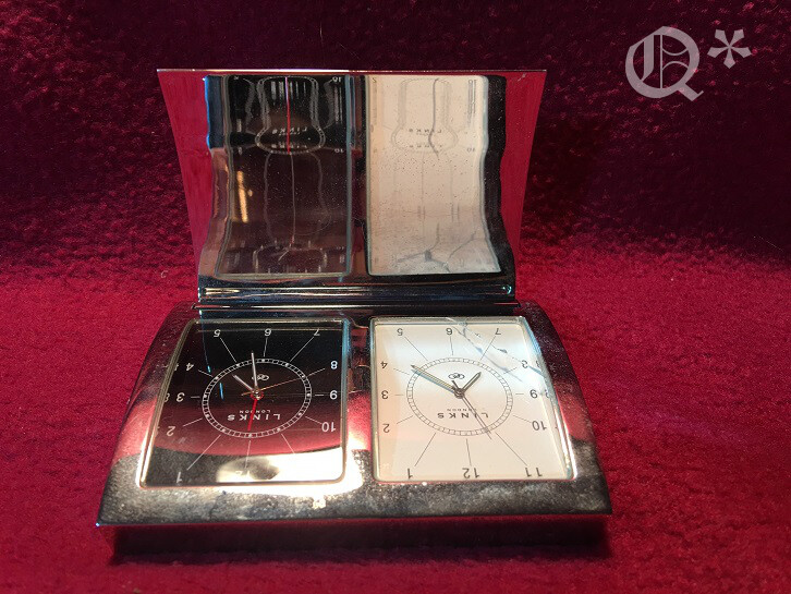 Clock LINKS of London Genuine Travel Alarm Dual Time Zones