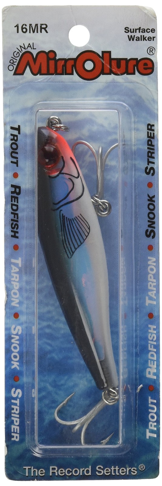 MirrOLure 16MR-21 Mirromullet Surface Walker Black Bk/White/Silver 3in 3/8oz