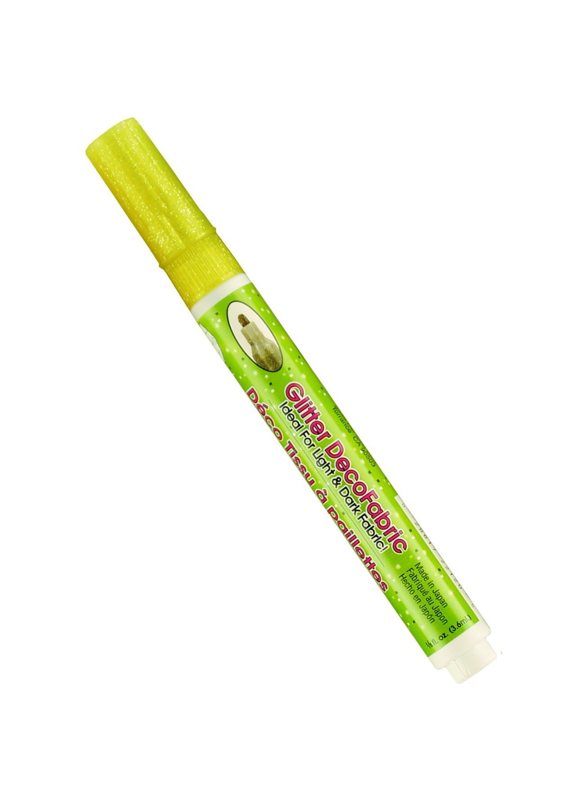 UCHIDA 222-C-G5 Marvy Deco Fabric Fine Point Tip Glitter Marker, Yellow